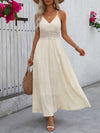 Lace Trim V-Neck Maxi Dress