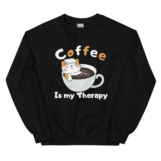 Coffee Is My Therapy Black Unisex Sweatshirt